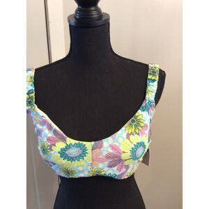 NWT Salt & Cove Floral Womens Swim Suit Top Large L